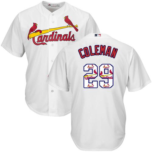 Cardinals #29 Vince Coleman White Team Logo Fashion Stitched MLB Jersey
